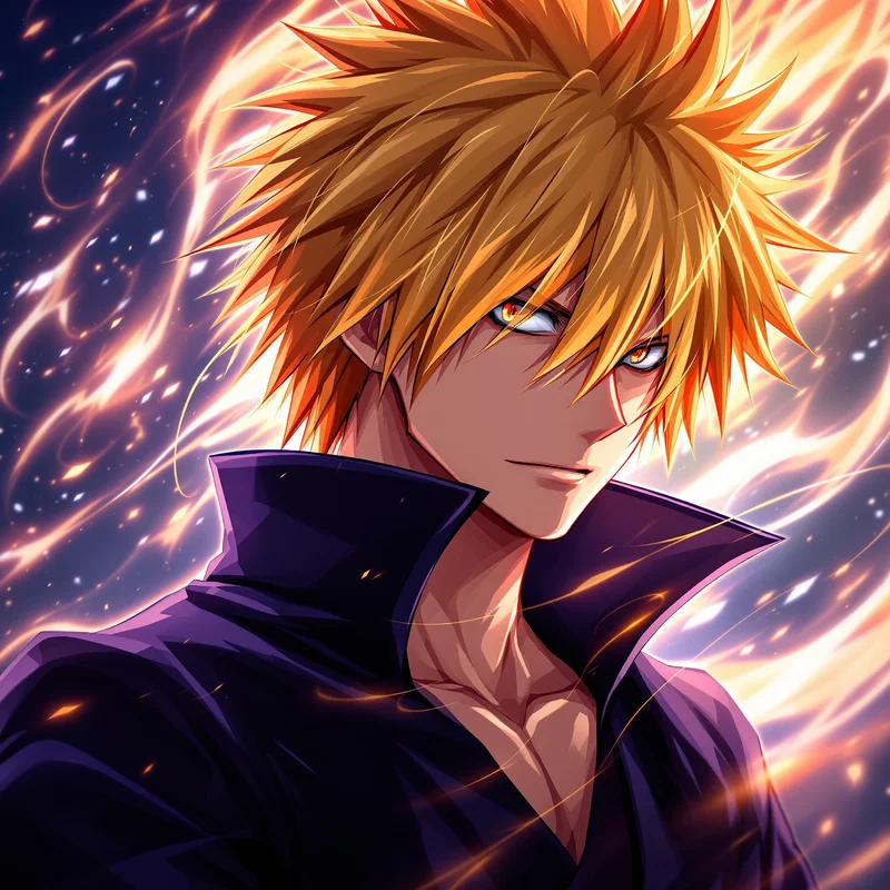 intense Ichigo anime portrait with getsuga energy aura for avatar display