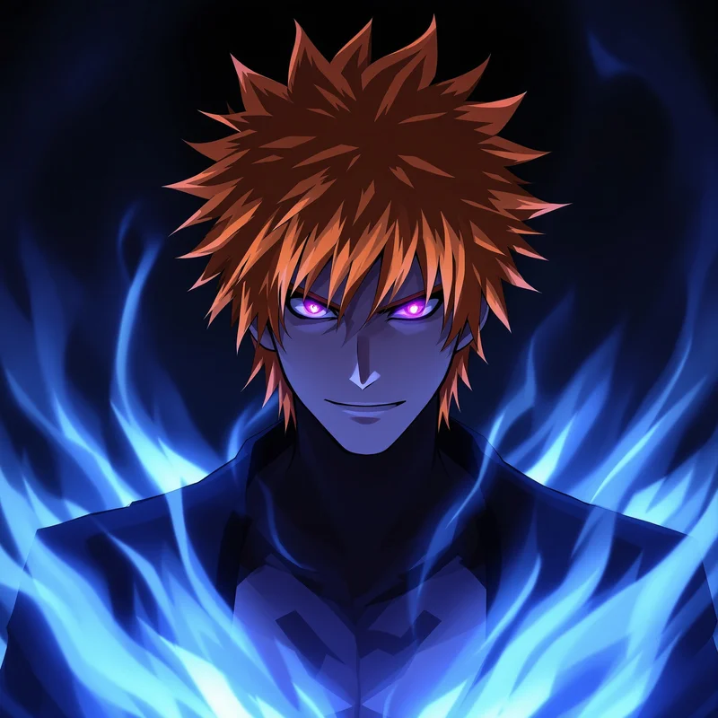 soul reaper Ichigo profile icon with battle-ready expression for messaging profile icons