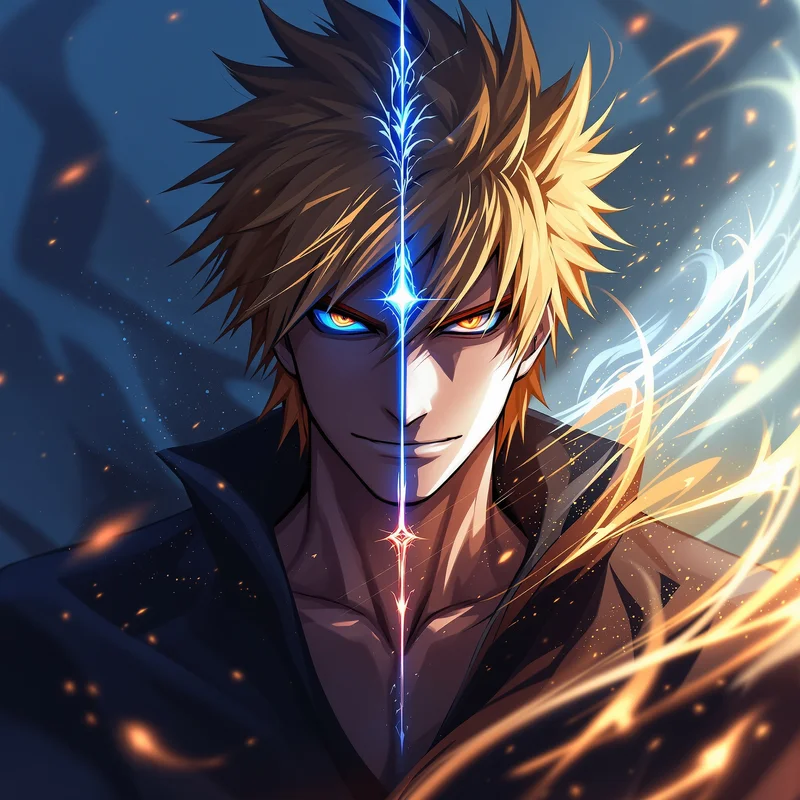 Ichigo anime character portrait with glowing spiritual effects for avatar display