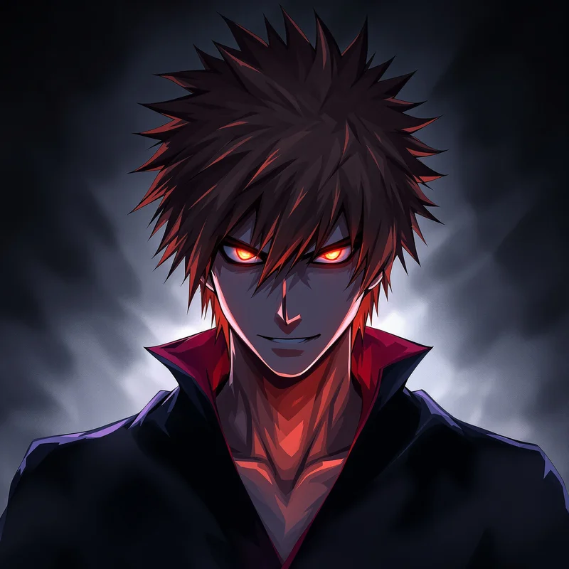 intense Ichigo anime portrait with hollow inspired mood for avatar display
