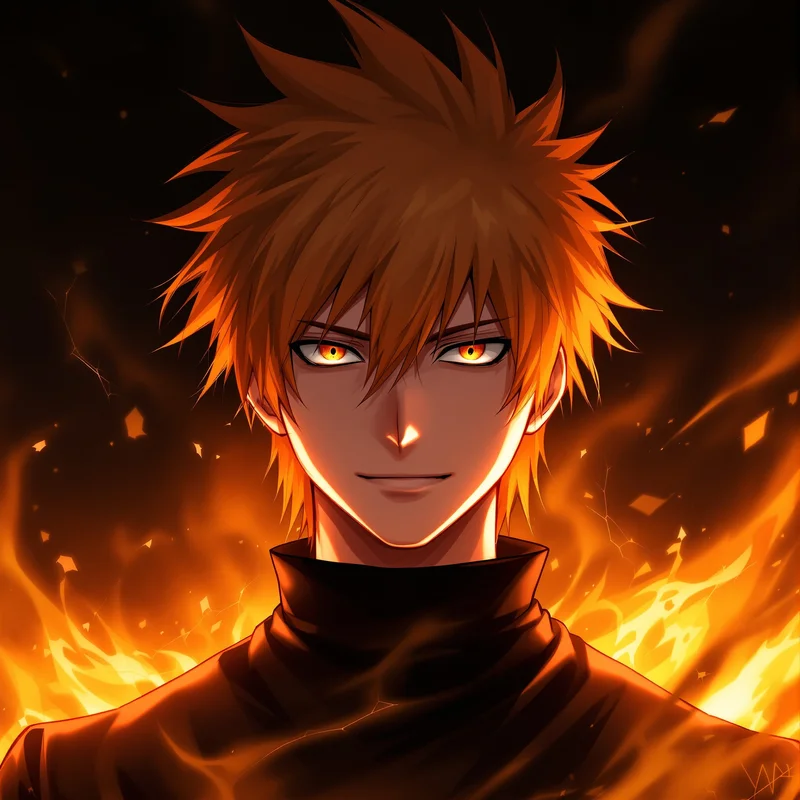 Ichigo anime avatar portrait with dark anime lighting for strong online profile art