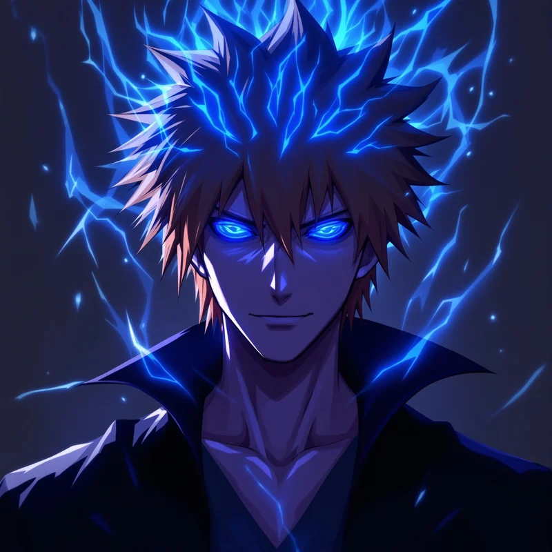anime Ichigo PFP avatar portrait with glowing spiritual effects for anime icon design
