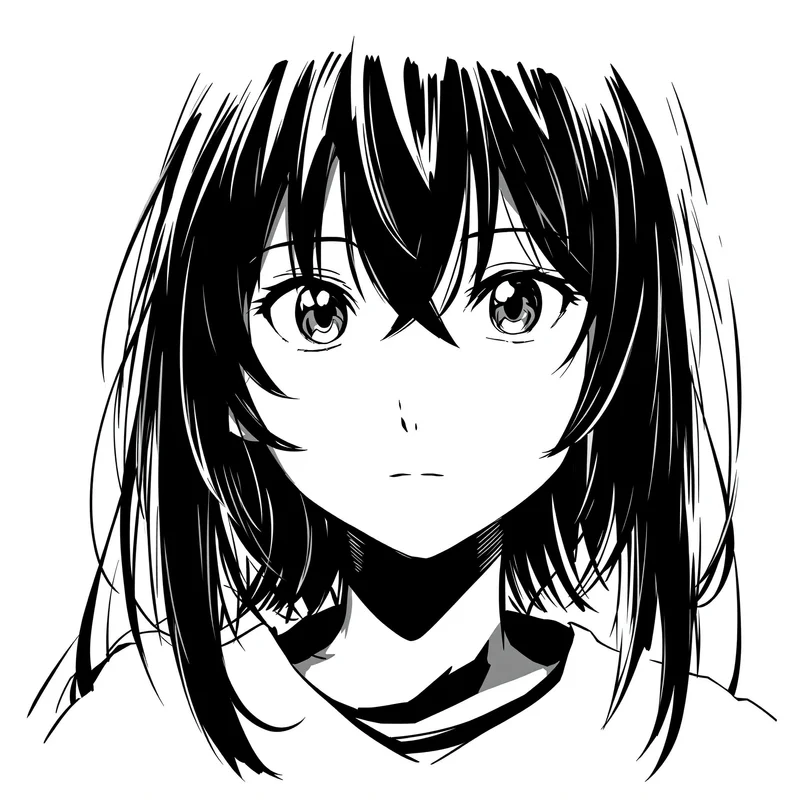 minimal monochrome instagram anime pfp with black white aesthetic