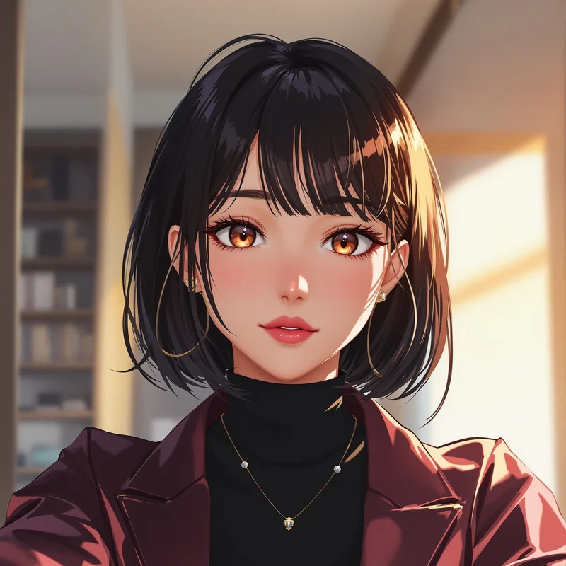 mirror selfie instagram anime pfp with modern fashion aesthetic