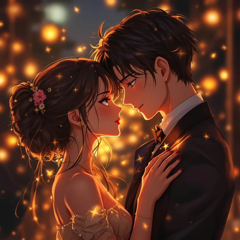 luxury matching instagram anime pfp with elegant aesthetic mood