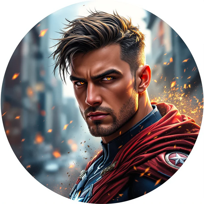 Invincible avatar portrait with resilient personality