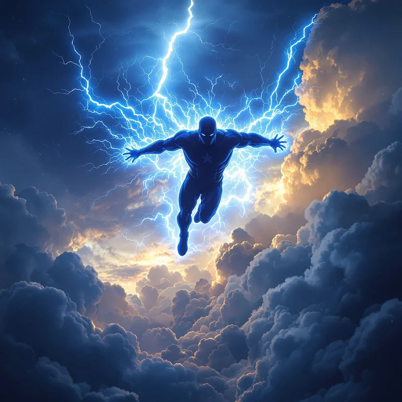 Storm flight Invincible PFP with lightning sky