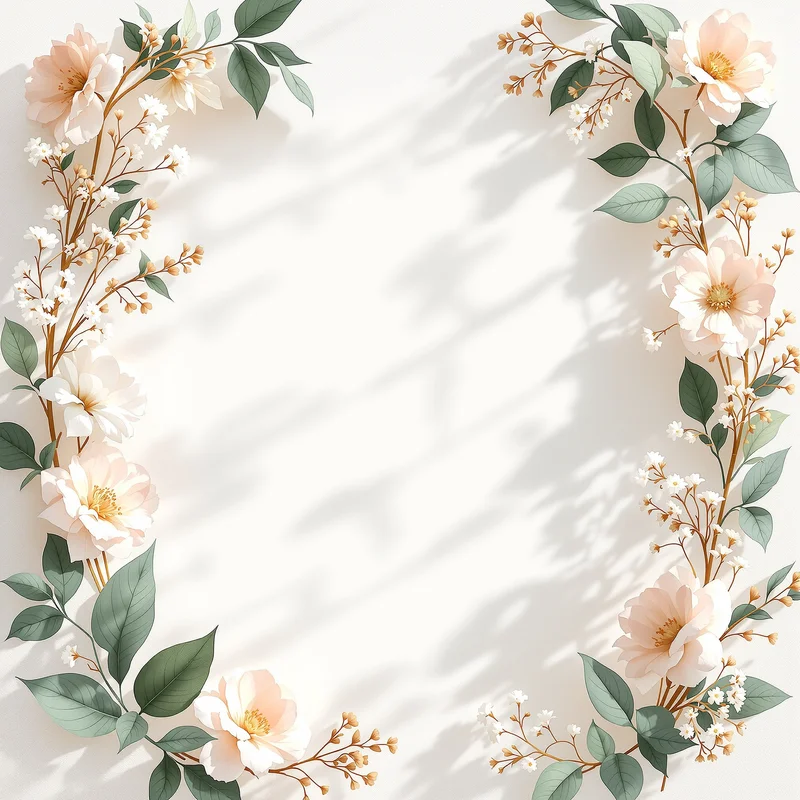 Luxury botanical frame invitation background