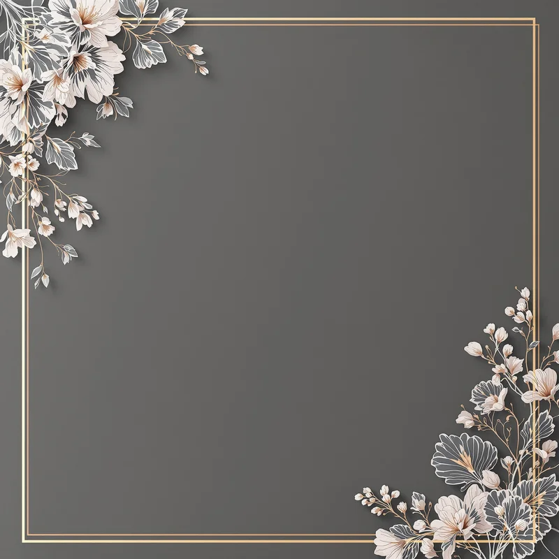 Luxury botanical line art invitation background
