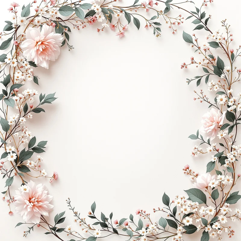 Luxury botanical wreath invitation background