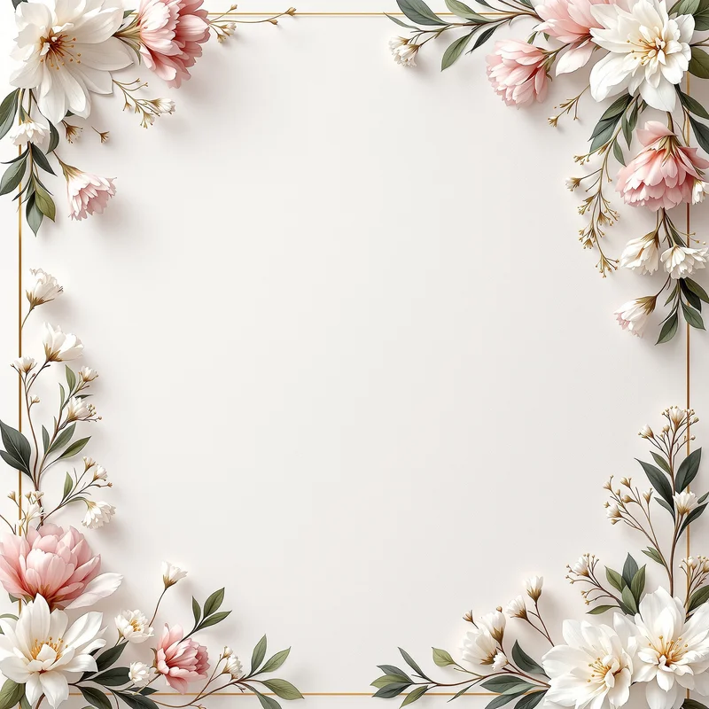 Luxury floral border invitation background