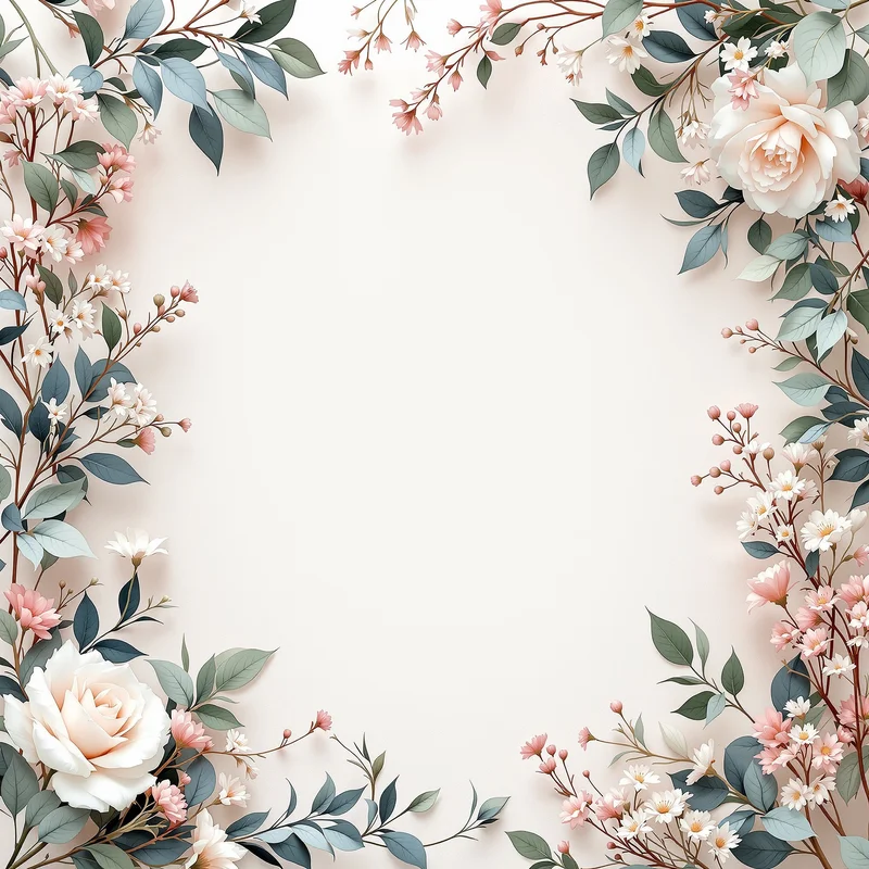 Minimal botanical invitation background