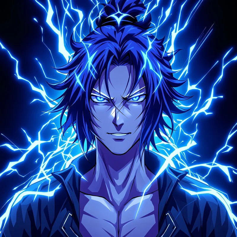 Yoichi Isagi anime portrait with glowing competitive aura for avatar display