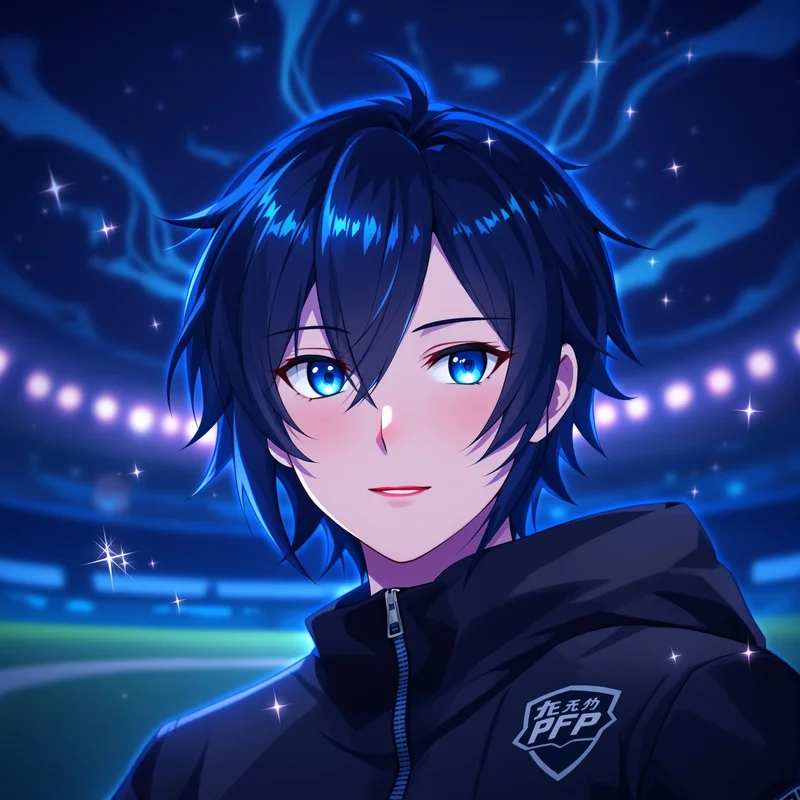 Blue Lock Isagi profile picture with cool blue atmosphere for messaging profile icons