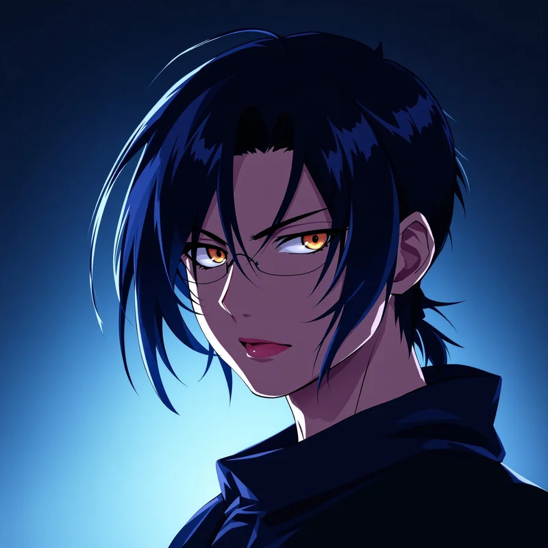 anime Isagi PFP avatar portrait with intense anime lighting for anime account visuals