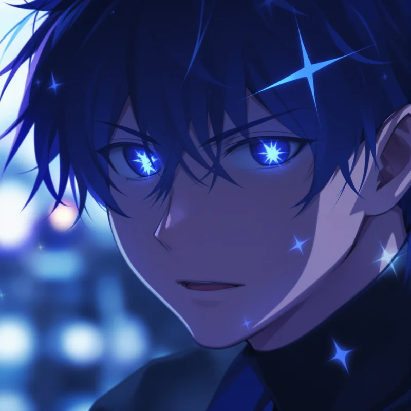 Yoichi Isagi PFP with subtle blue aura and clear focused eyes