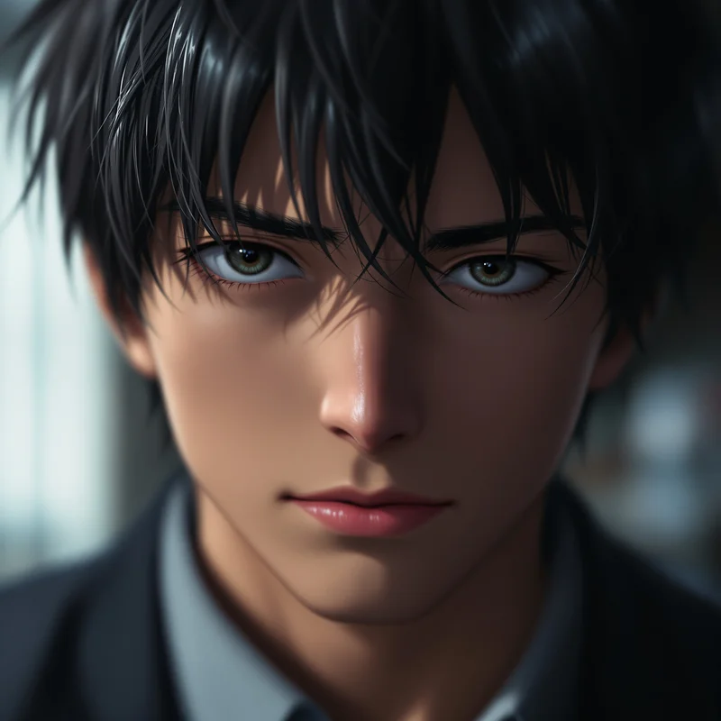 Yoichi Isagi PFP with forward-focused gaze and dynamic angled composition
