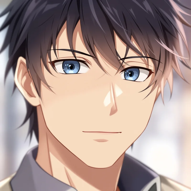 Yoichi Isagi PFP with subtle confident smile and calm focused eyes