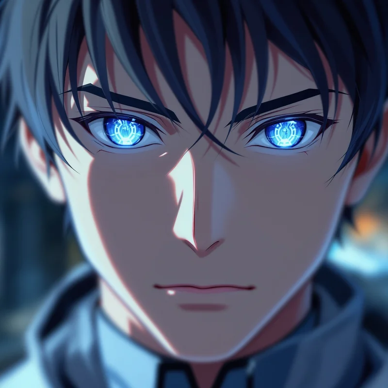 Yoichi Isagi PFP with tactical blue eyes and focused vision expression