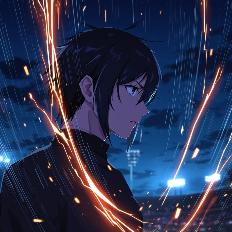 striker Isagi profile icon with cool blue atmosphere for avatar display