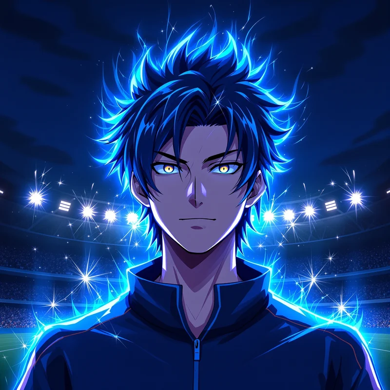 centered Isagi PFP portrait with balanced portrait framing for digital profile identity