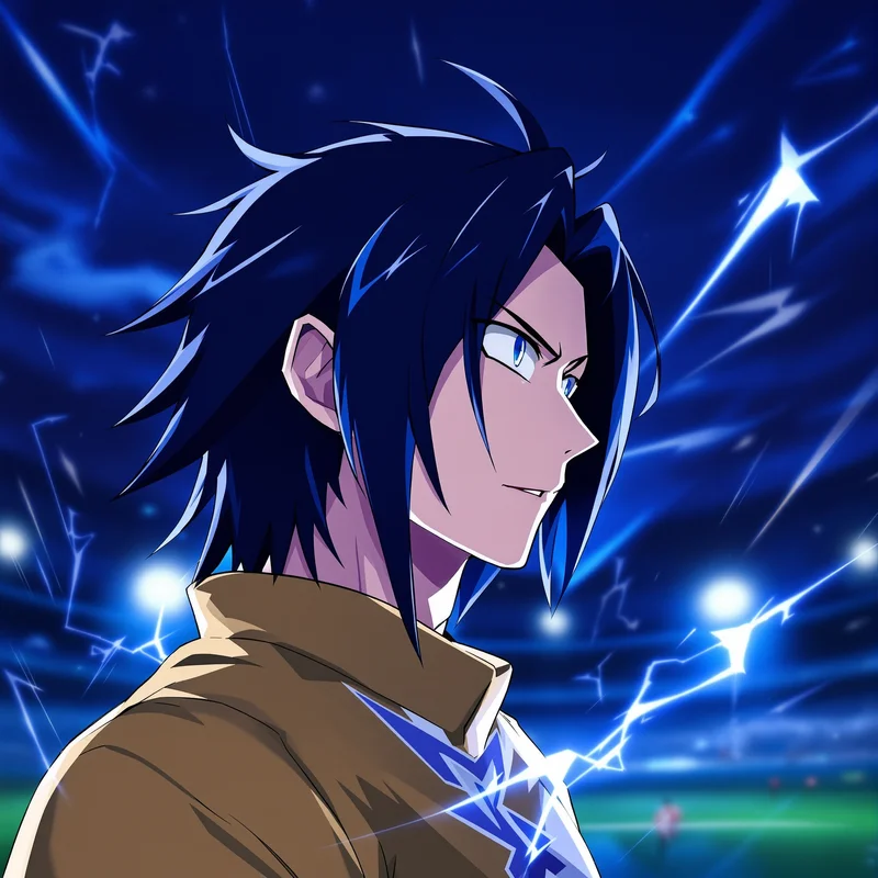 Isagi anime profile avatar with sharp shadow lighting for portrait display