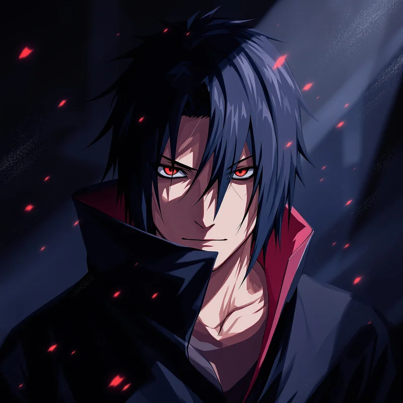 Eternal Mangekyo Itachi PFP clean background anime avatar