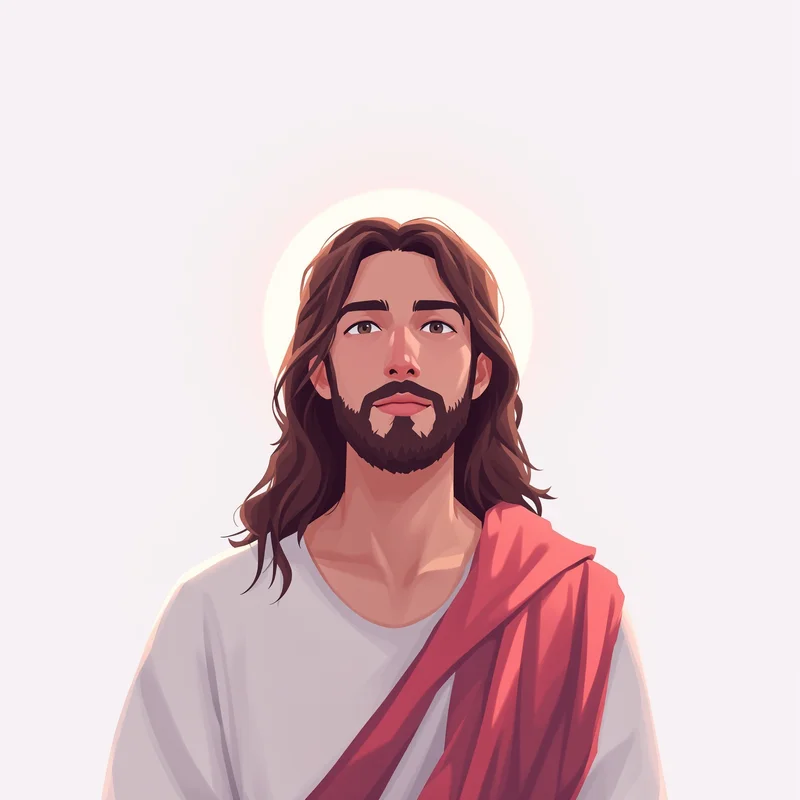 Jesus avatar image with subtle glow for spiritual profile display