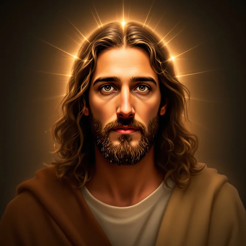 calm Jesus profile with golden light for avatar display