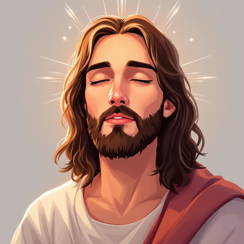 calm Jesus profile with subtle glow for peaceful avatar use