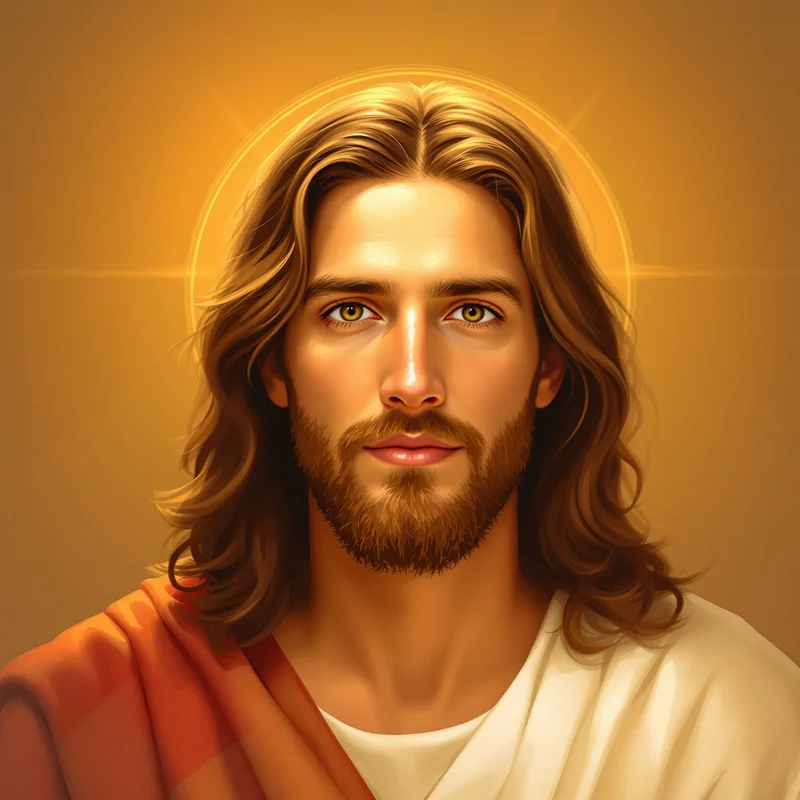 Jesus avatar image with soft shadows for calm profile icon