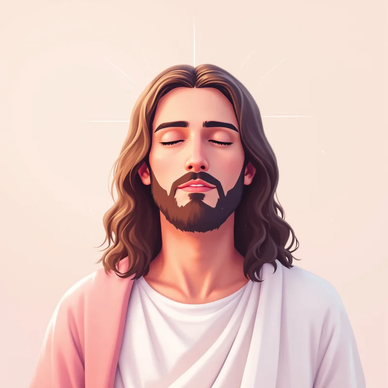 peaceful portrait image with light gradient background for avatar display