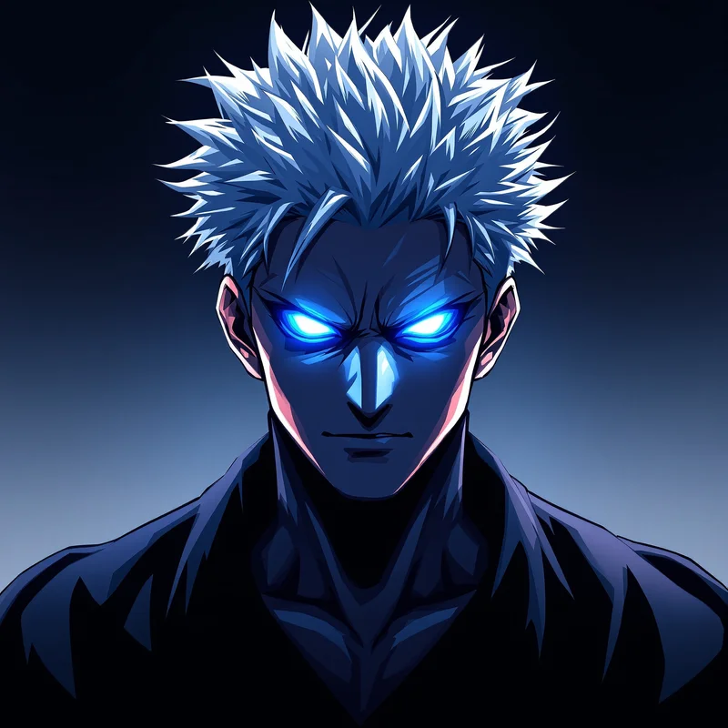 JJK anime character portrait with anime energy lighting for anime account visuals