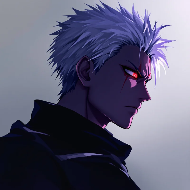 anime JJK PFP avatar portrait with glowing curse effects for dark anime PFP styling