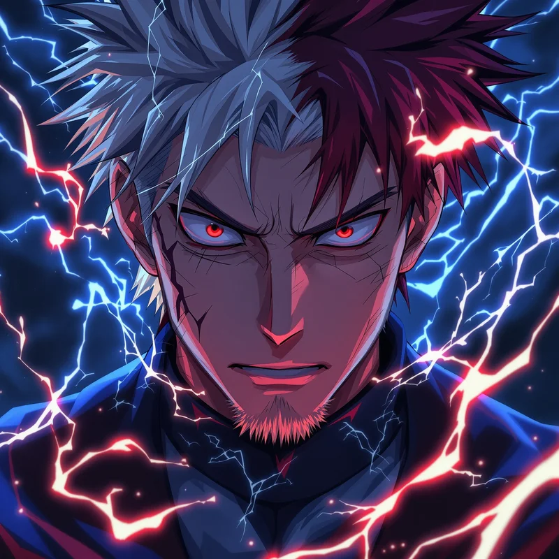 anime JJK PFP avatar portrait with anime energy lighting for avatar display