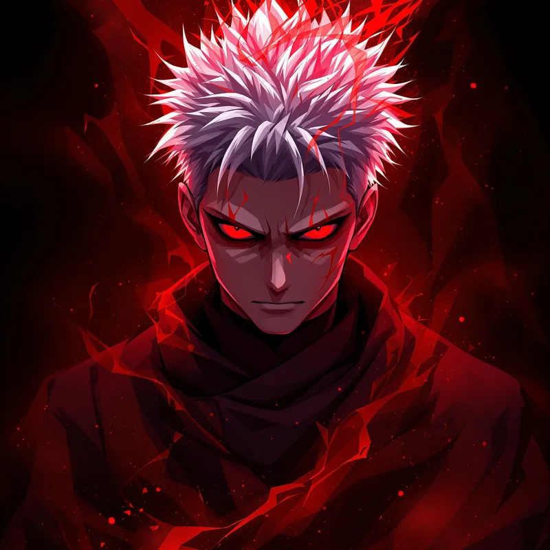 anime JJK PFP avatar portrait with dark anime lighting for strong online profile art