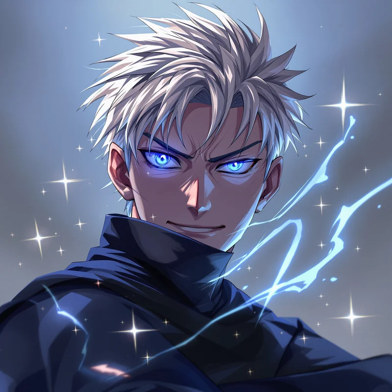 JJK anime avatar portrait with strong shadow lighting for profile picture use