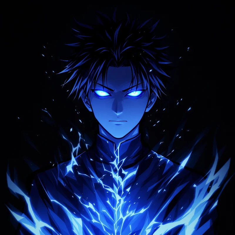 Jujutsu Kaisen profile picture with anime energy lighting for dark anime PFP styling
