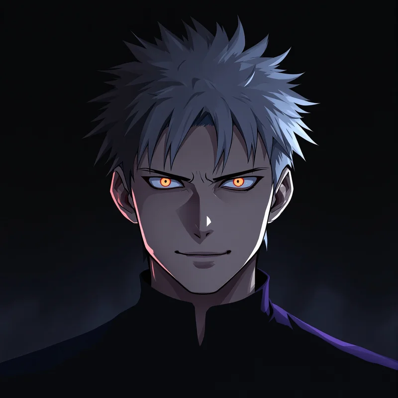 cursed energy anime portrait with dramatic expression for messaging profile icons