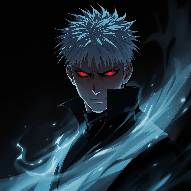 cursed energy anime portrait with anime energy lighting for social avatar use