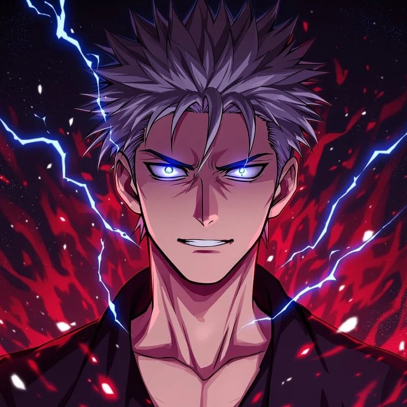 dramatic JJK PFP artwork with glowing curse effects for anime icon design