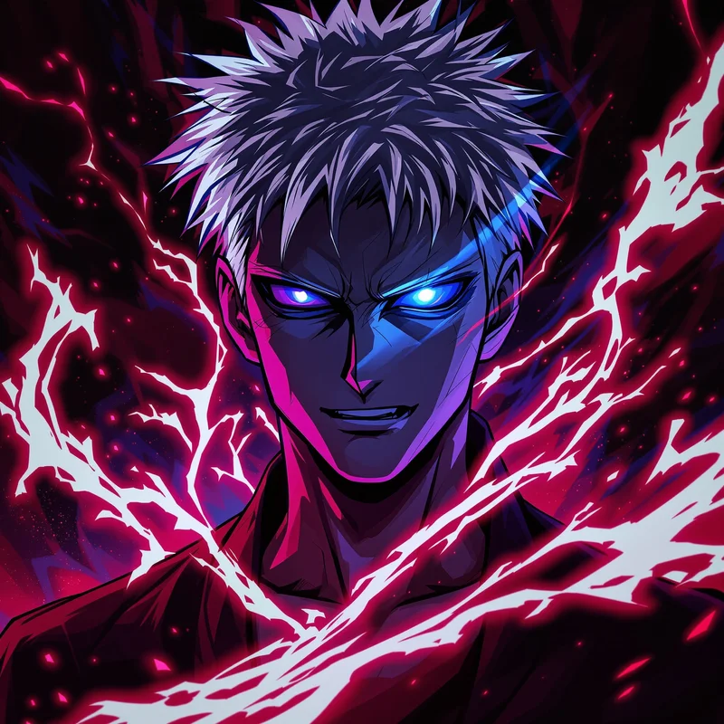 JJK anime profile avatar with anime energy lighting for digital profile identity