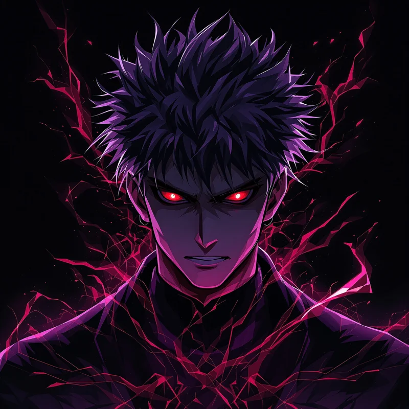 dark JJK anime profile icon with dramatic expression for social avatar use