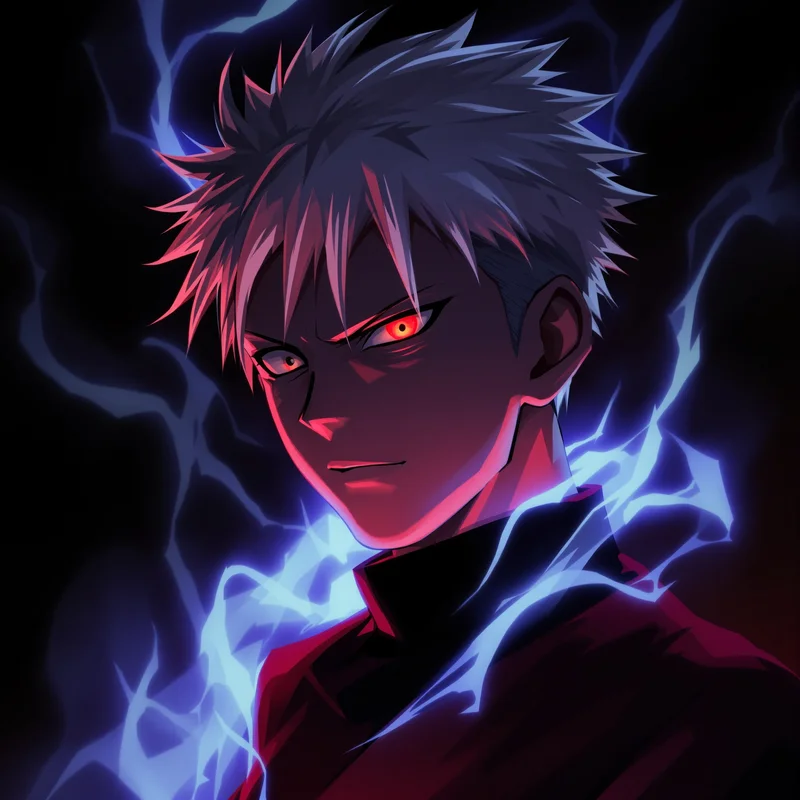 Jujutsu Kaisen profile picture with glowing curse effects for anime icon design