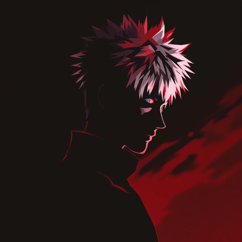 Jujutsu Kaisen profile picture with intense aura focus for anime icon design
