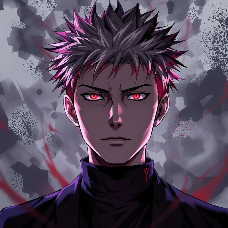 dark JJK anime profile icon with cursed energy aura for anime account visuals