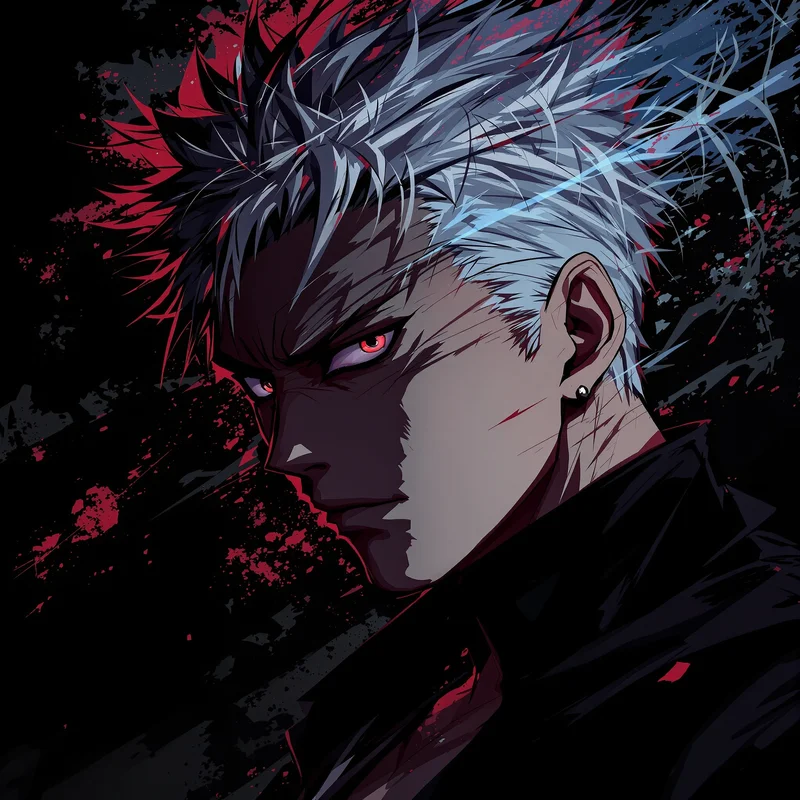 dramatic JJK PFP artwork with cursed energy aura for social avatar use