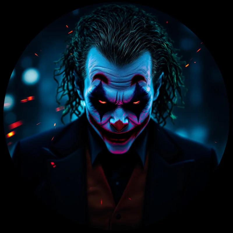 Joker avatar profile image with intense expression