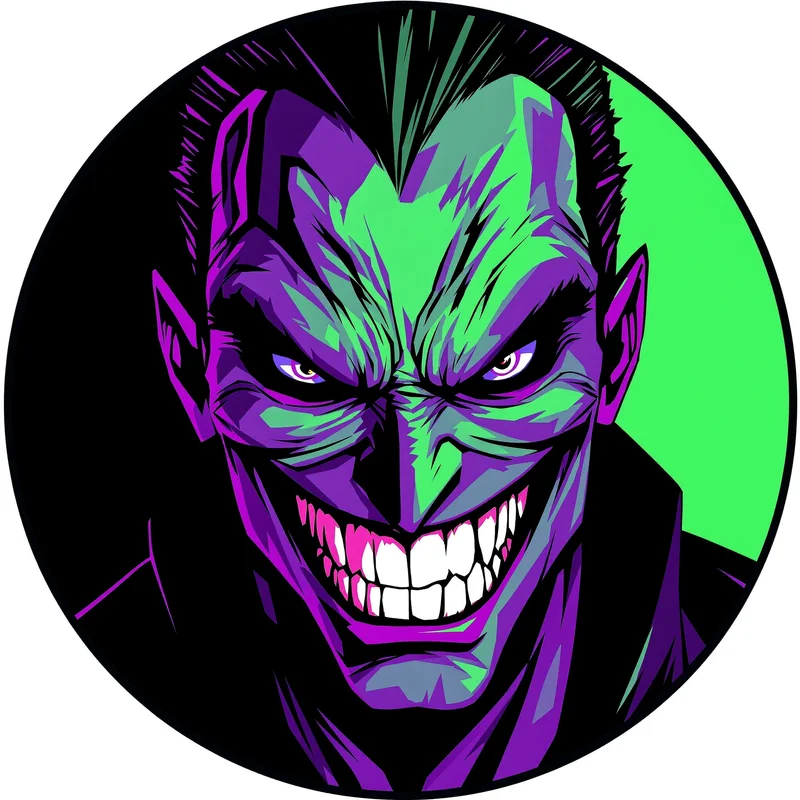 Joker avatar portrait with dark personality