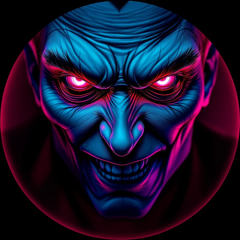 Joker avatar portrait with dark personality